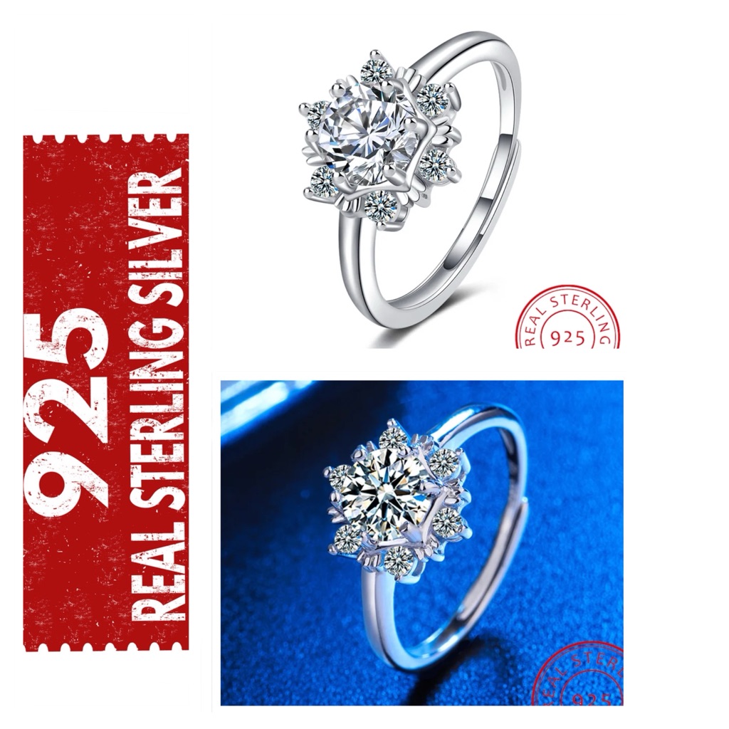 5 Ct Snowflake Moissanite Sterling Silver Diamond Ring 5 Ct Snowflake Moissanite Sterling Silver Diamond Ring